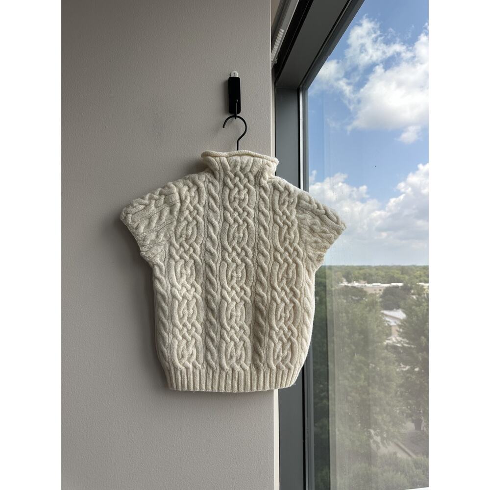 1990s Exclusive Hand Knit For Ralph Lauren 100% Wool Sweater Vest Size XS - Picture 2 of 5